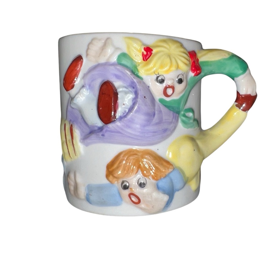 J.S.N.Y. Jeffrey Snyder Jack and Jill Ceramic Mug‎ 3D Embossed Raised